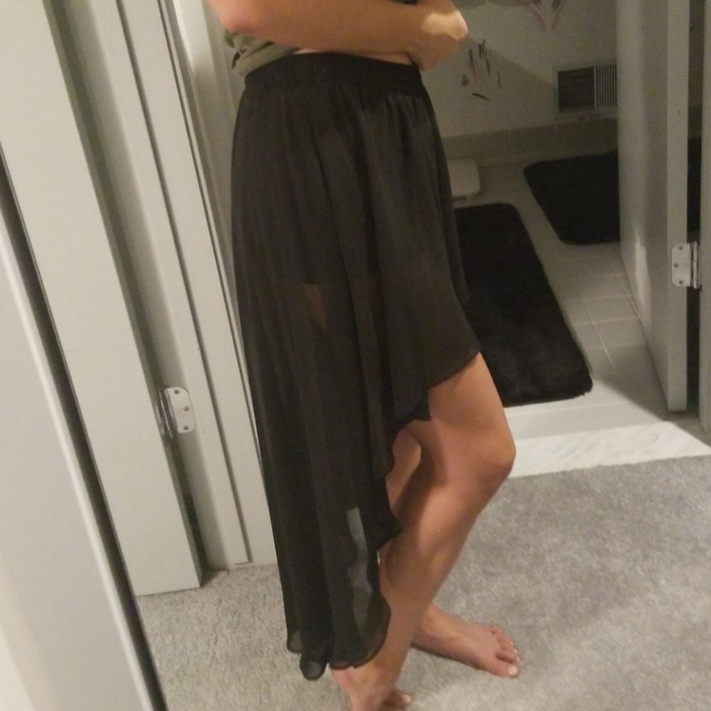 Black sheer skort.